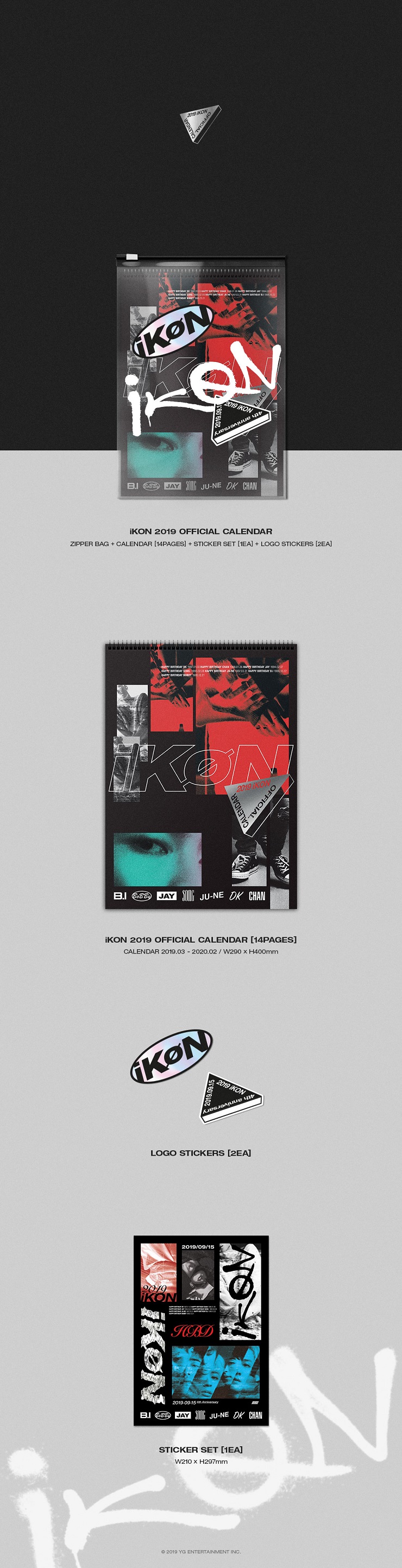 IKON(아이콘) - 2019 OFFICIAL CALENDAR