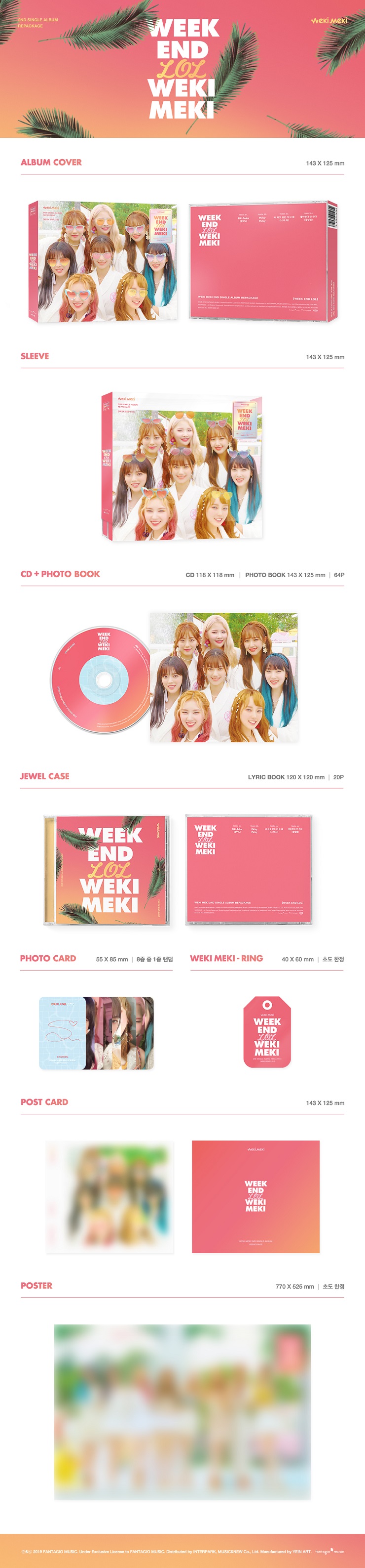 WEEK END LOL CD+Photocard+WEKI MEKI-Ring+Poster+Tracking no. WEKI MEKI 