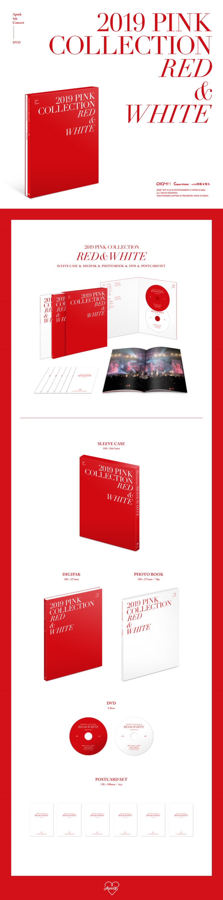 APINK(에이핑크) - 5th Concert PINK COLLECTION RED & WHITE DVD