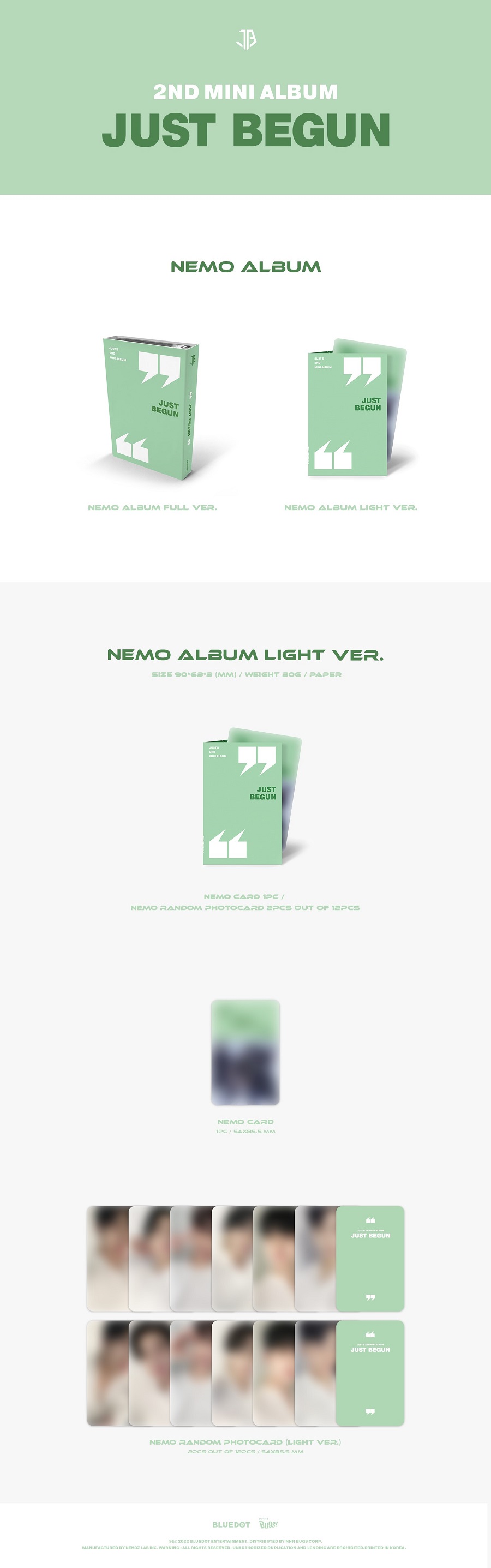 JUST B(저스트비) - JUST BEGUN [Nemo Album Light Ver.]