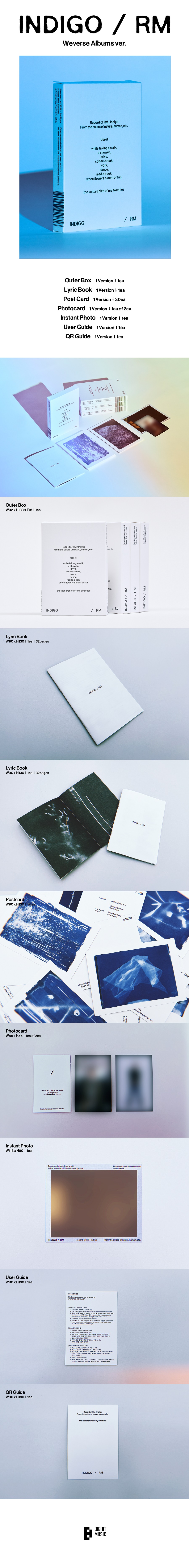 RM(방탄소년단) - 'Indigo' Postcard Edition (Weverse Albums ver.)