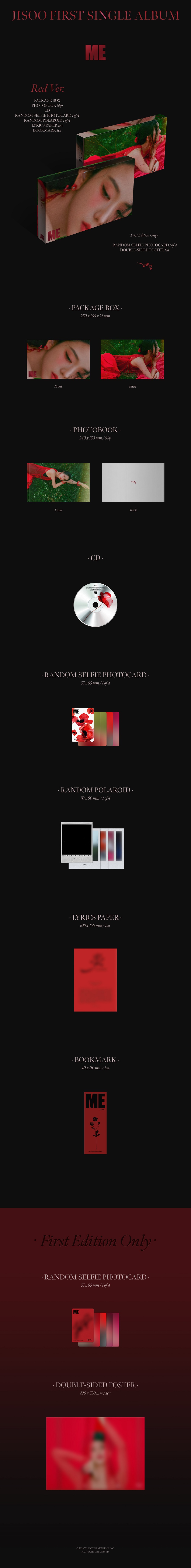 JISOO(지수) - JISOO FIRST SINGLE ALBUM [Red Ver.]